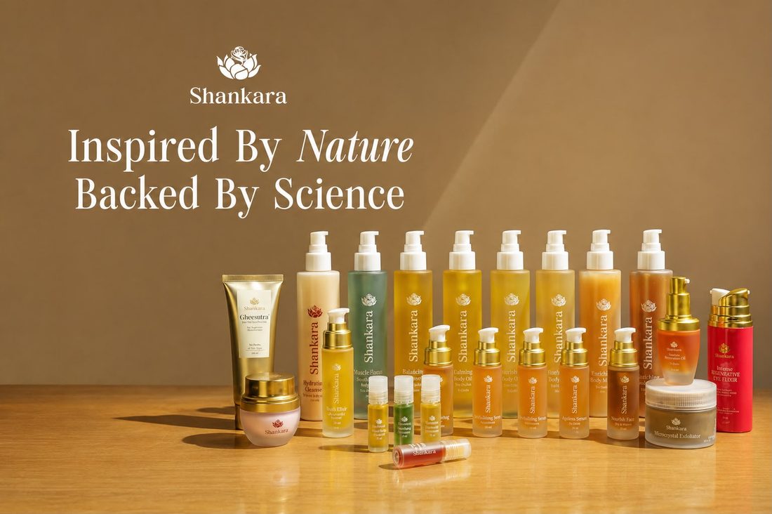 Natural botanical skincare products and soft textures